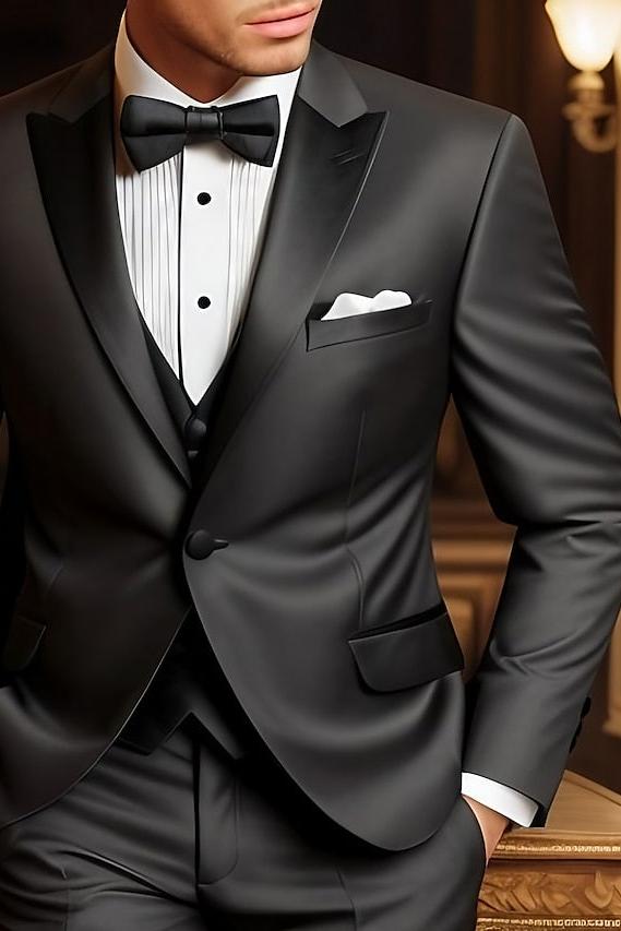 Single-Button Tailored Men's Wedding Suit In Three Pieces