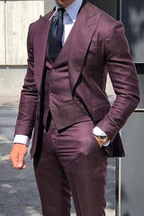 Single-Button Tailored Men's Wedding Suit In Three Pieces