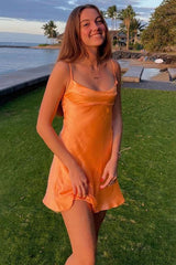 Dressystars Spaghetti Straps Scoop Satin Short Party Homecoming Dress