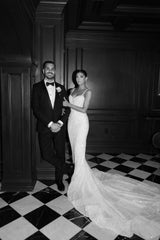 Dressystars Spaghetti Straps Wedding Dress Mermaid Sleeveless Backless Beaded Bridal Dress