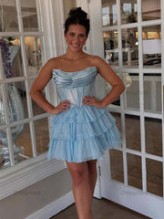 Dressystars Sparkly Corset A Line Short Beaded Homecoming Dress with Ruffles
