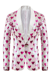 Sparkly Pink Sequins Shawl Lapel Men's Blazer