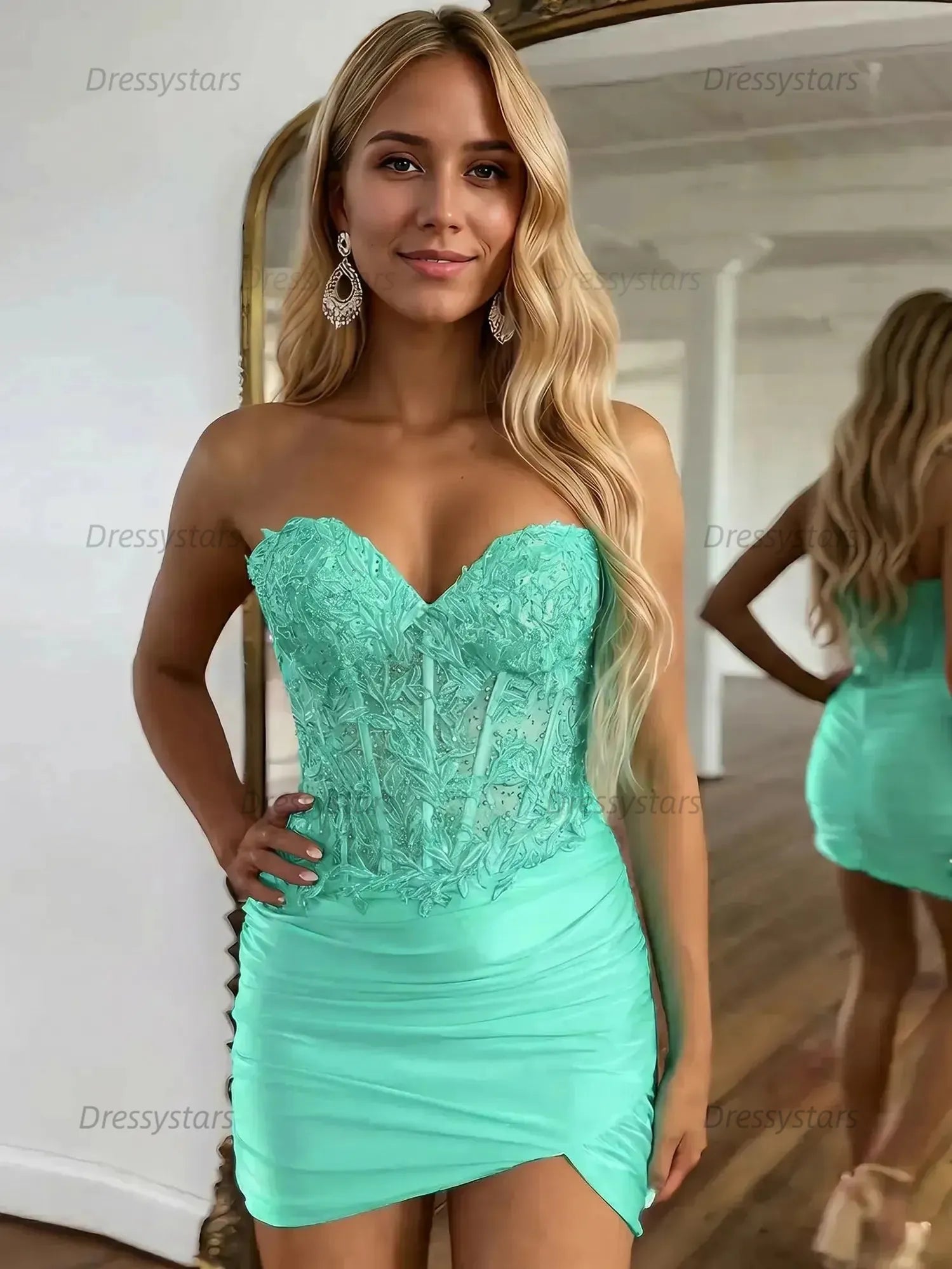 Dressystars Sparkly Sequins Sweetheart Bodycon Homecoming Dress