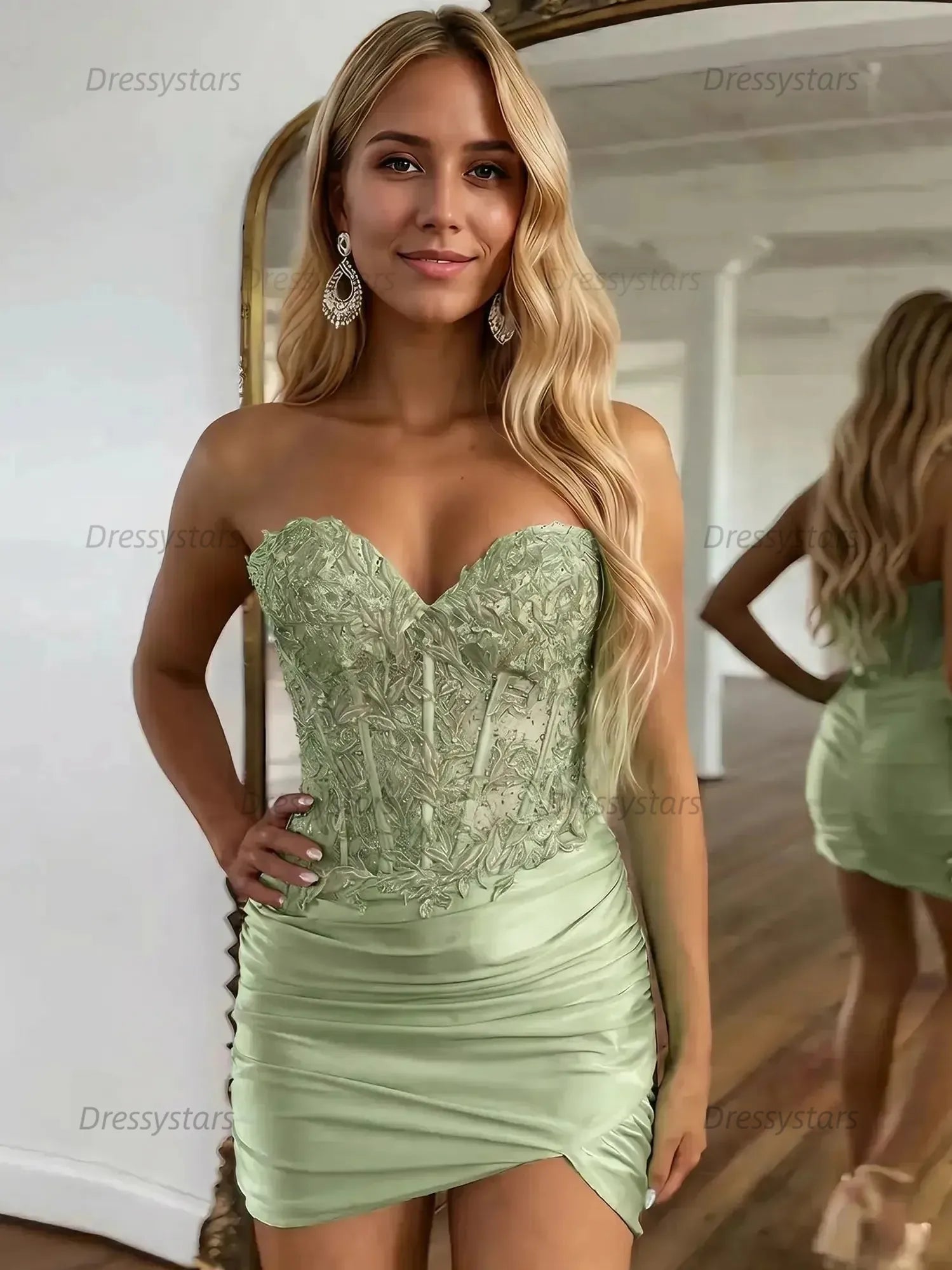 Dressystars Sparkly Sequins Sweetheart Bodycon Homecoming Dress