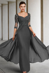 Square Neck Floor-Length A-Line Princess Mother of the Bride Dresses