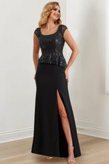 Square-Neck Floor-Length Sheath/Column Mother of the Bride Gowns