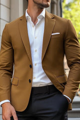 Standard Fit Casual Men's Single Breasted Blazer With Two Buttons