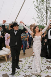 Strapless Beach Wedding Dress Lace Mermaid Bridal Gown