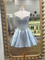 Dressystars Strapless Mini Ball Gown Homecoming Dress with Bow