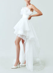 Strapless Sleeveless Sweep Train Wedding Dress