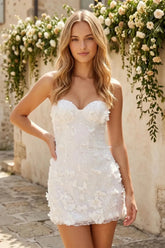 Strapless Sweetheart 3D Butterfly & Sequin Homecoming Dresses Mini Cocktail Dress