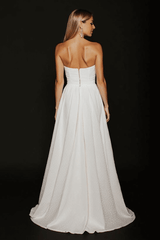 Strapless Short Wedding Dress With Train