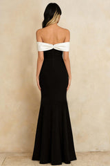 Dressystars Stunning Black And White Off The Shoulder Long Mermaid Prom Dress