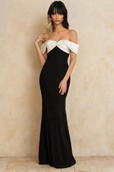 Dressystars Stunning Black And White Off The Shoulder Long Mermaid Prom Dress