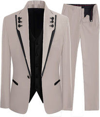 Stylish Flesh Shawl Lapel 3 Piece Prom Suit