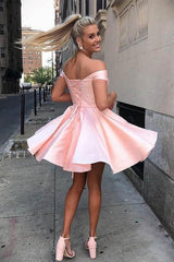 Suri Homecoming Dress Pretty A Line Satin Off Shoulder Short Party Cocktail Dress