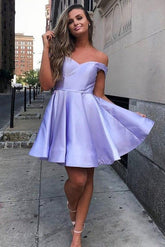 Suri Homecoming Dress Pretty A Line Satin Off Shoulder Short Party Cocktail Dress