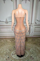 Sweetheart Neck Beaded Prom Dress Sleeveless Mermaid Formal Evening Dress