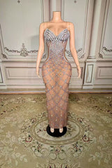 Sweetheart Neck Beaded Prom Dress Sleeveless Mermaid Formal Evening Dress