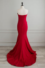 Sweetheart Neck Prom Dress Mermaid Burgundy Long Formal Evening Dress