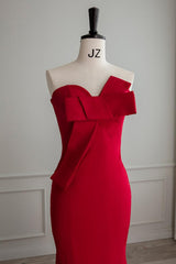 Sweetheart Neck Prom Dress Mermaid Burgundy Long Formal Evening Dress