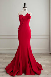 Sweetheart Neck Prom Dress Mermaid Burgundy Long Formal Evening Dress