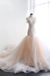 Sweetheart Neck Prom Dress Tulle Lace Appliques Mermaid Long Evening Dress