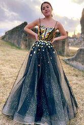 Sweetheart Neck Tulle Long Formal Evening Dress