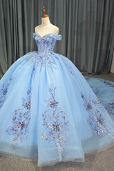 Sweetheart Quinceanera Dress Ball Gown Romantic Beading Off The Shoulder Sweet 16 Dress