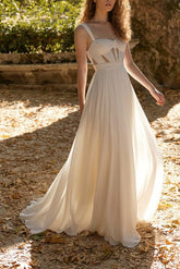 Sweetheart Sleeveless Boho Wedding Dress with Front Split