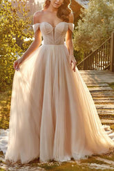 Sweetheart Sweep Train Tulle Ball Gown Wedding Dress
