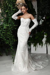 Dressystars Sweetheart Mermaid Wedding Dress 3D Flowers Bridal Gown