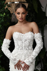 Dressystars Sweetheart Mermaid Wedding Dress 3D Flowers Bridal Gown