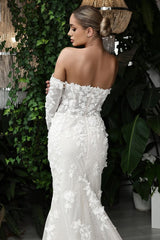 Dressystars Sweetheart Mermaid Wedding Dress 3D Flowers Bridal Gown