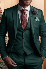 Three-Button Single Breasted Tailored Fit Wedding Suit For Men
