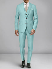 Three-Piece Single-Breasted Tailored Fit Wedding Suit For Men With Two Buttons