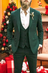 Three-Piece Single-Breasted Two-Button Wedding Suit For Men Tailored Fit
