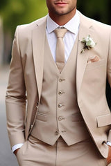 Three-Piece Wedding Suit For Men In Tailored Fit With Single Breast And Two Buttons
