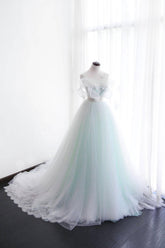 Tulle Prom Dress Lace Long Evening Dress