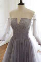 Tulle Prom Dress Sequin Long Formal Evening Dress