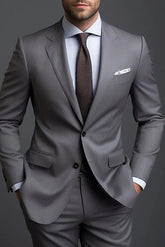 Two-Button Single-Breasted Tailored Men's Wedding Suit Set