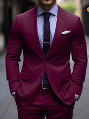 Two-Button Single-Breasted Tailored Wedding Suit For Men 2-Piece Set