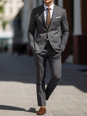 Two-Piece Tailored Fit Single Breasted Wedding Suit For Men