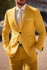 Two-Piece Wedding Suit For Men In Tailored Fit With Single Breast And Two Buttons