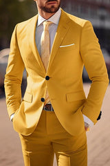 Two-Piece Wedding Suit For Men In Tailored Fit With Single Breast And Two Buttons