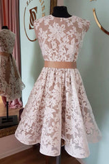 Unique Homecoming Dress Lace Short Party Cocktail Dress