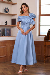 Unique Off-the-Shoulder A-Line/Princess Sleeveless Mother of the Bride Dress with Bowknot Ankle-Length