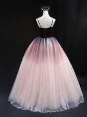 Unique Sweetheart Neck Prom Dress Tulle Long Formal Gown Evening Dress