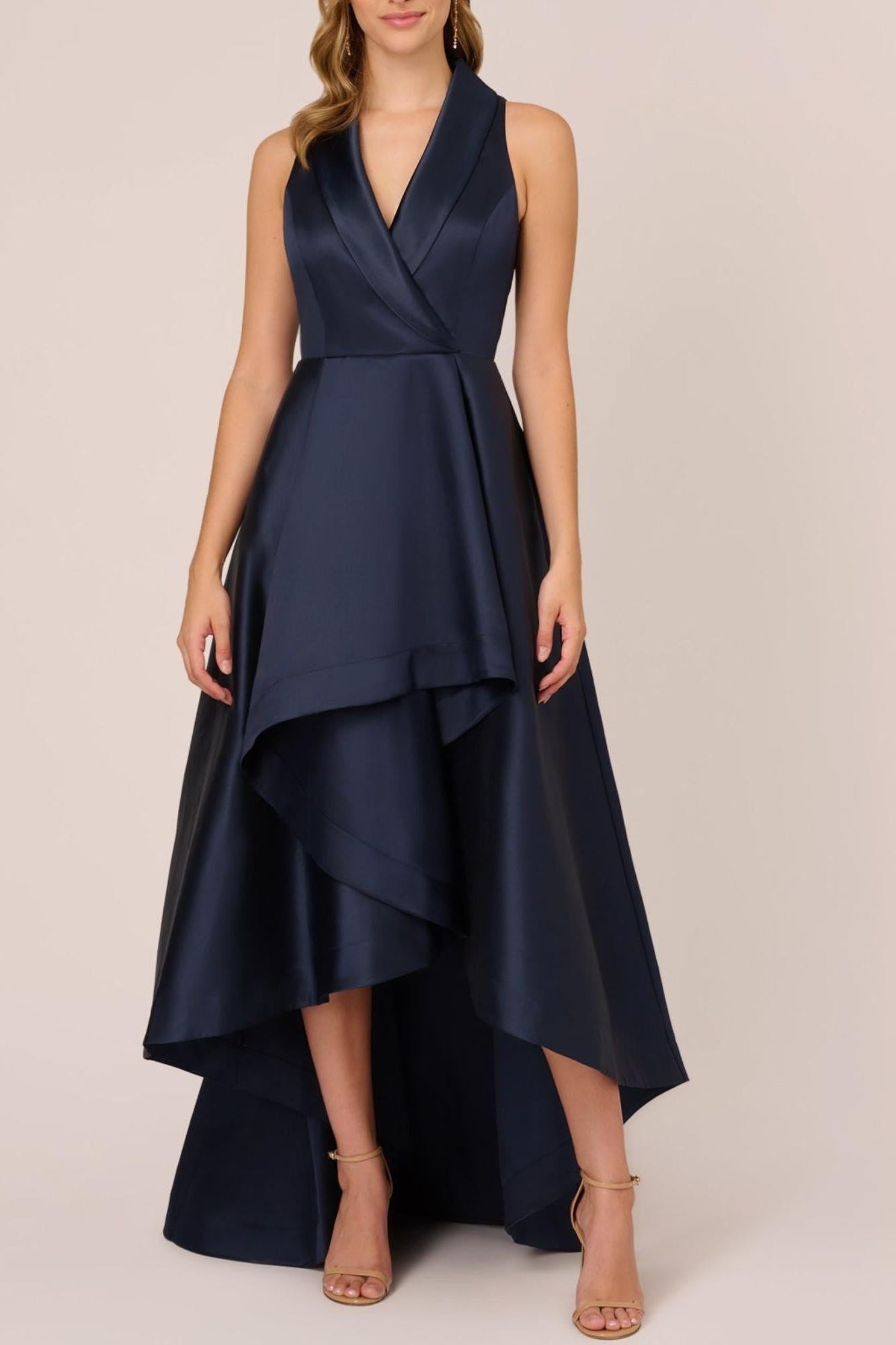 V-Neck Sleeveless A-Line Princess Asymmetrical Dress for Mother of the Bride & Groom