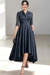 V-Neck Tea-Length Sheath/Column Dresses for the Mother of the Bride